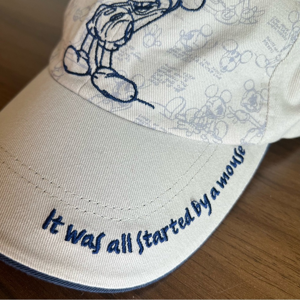 Disney Parks Mickey Mouse It Was All Started by a Mouse Strapback Hat Adult OS - Picture 2 of 6
